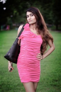 Pink Look in ruched pink dress The Shocking Pink Look 2